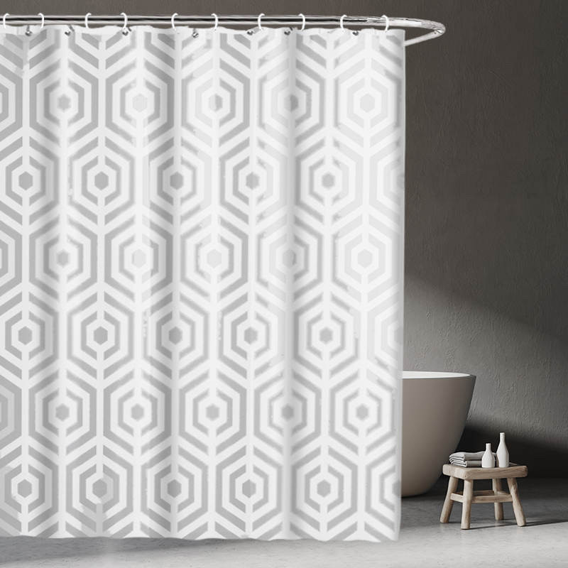 Шторка для ванної кімнати Bathlux 180 x 180 см з водовідштовхувальним покриттям, з геометричним візерунком Кам'янець-Подільський - фото 3