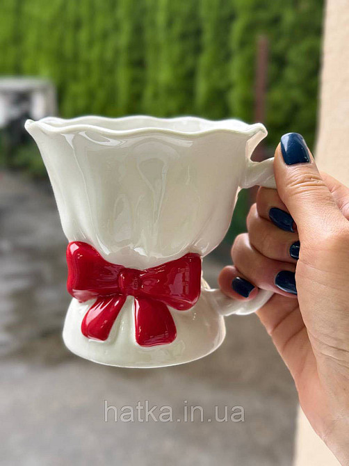 Чашка крухоль кераміка Olens "Червоний бант" 450 мл 8030-446 Київ - фото 2