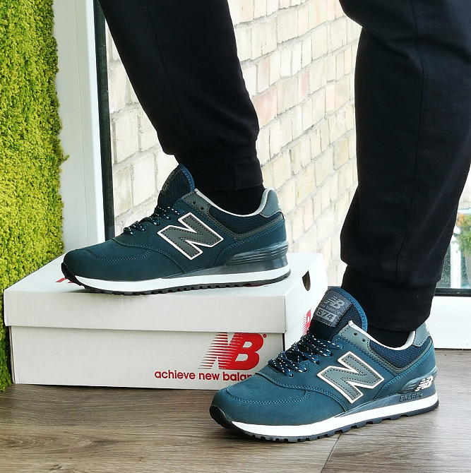 Синие Кроссовки New Balance 574 Женские Мужские Замшевые Голубые Нью Баланс (размеры: 36,37,38, 39) - 63-5 Днепр - изображение 1
