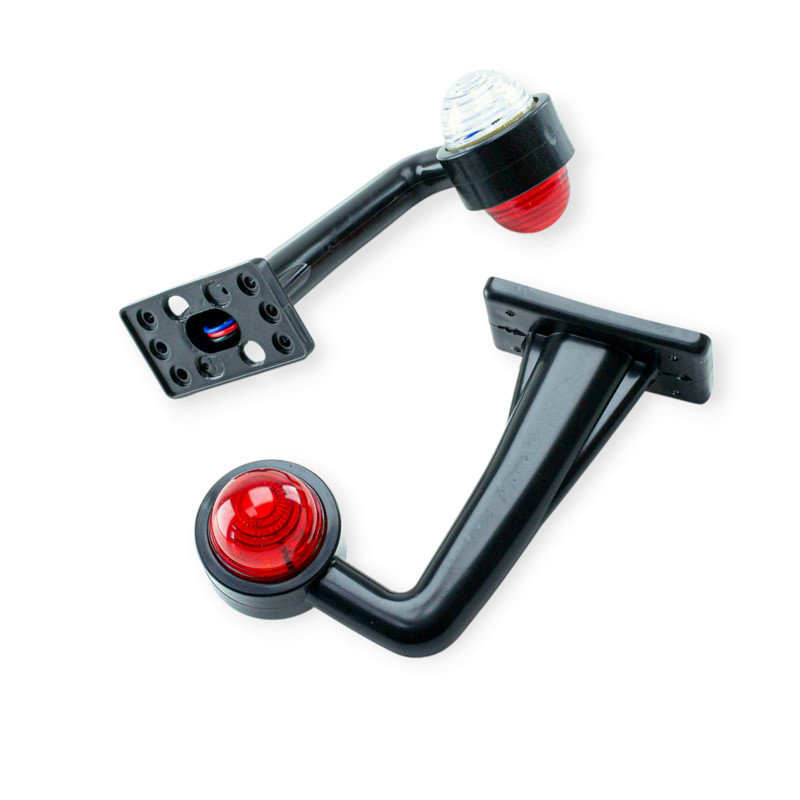 Ліхтар (ріг кривий) великий LED (к-кт 2 шт) (red-white) габаритний Мукачево - фото 1