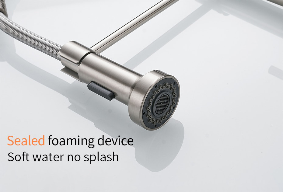 Гибкий кухонный смеситель с выдвижным сливом и рычагом сбоку RESTEQ. Смеситель для кухни Киев - изображение 5