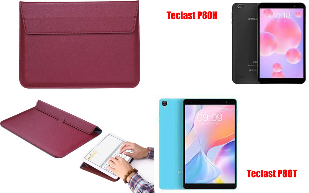 Чехол-конверт VitoCase для Teclast P80H, P80T, с функцией подставки для планшета Бордовый Киев - изображение 1