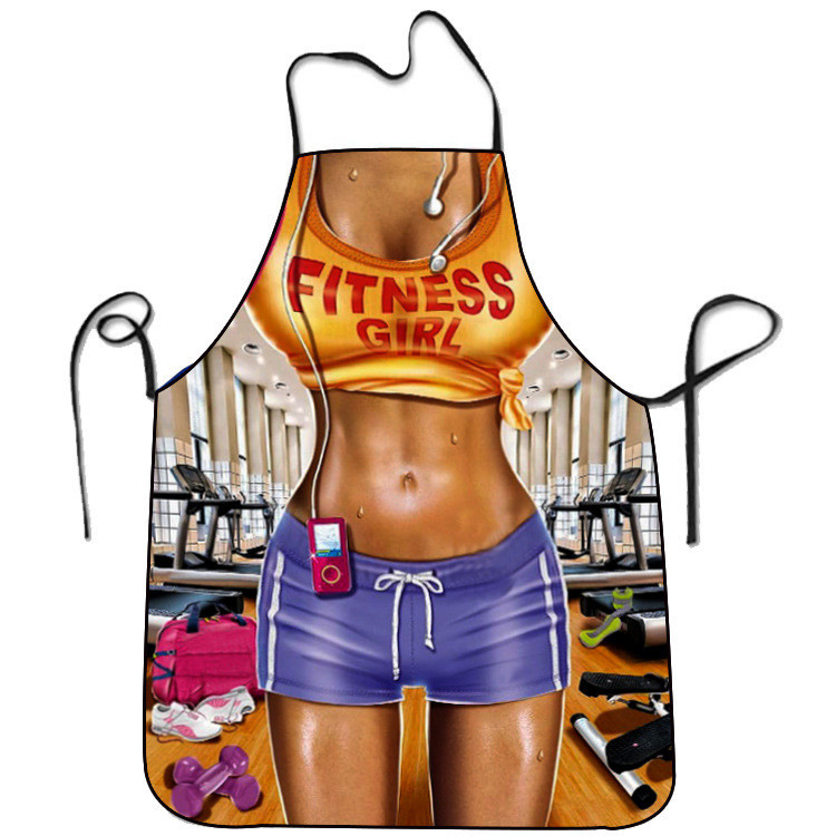 Фартух з приколом Fitness girl 75 на 60 см різнобарвний Київ - фото 1