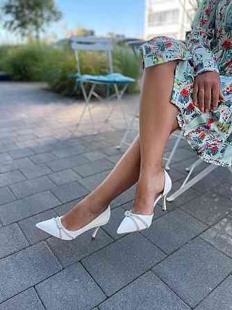 Comer Ошатні жіночі туфлі зі штучної шкіри білі AX-116 на тонких підборах 8 см. р. 37-39 (5461) Коломия