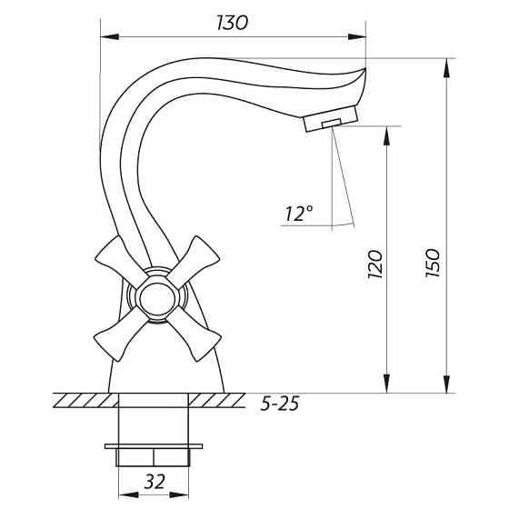 Змішувач для умивальника Zerix MED-A 722 з зручним керуванням Харків