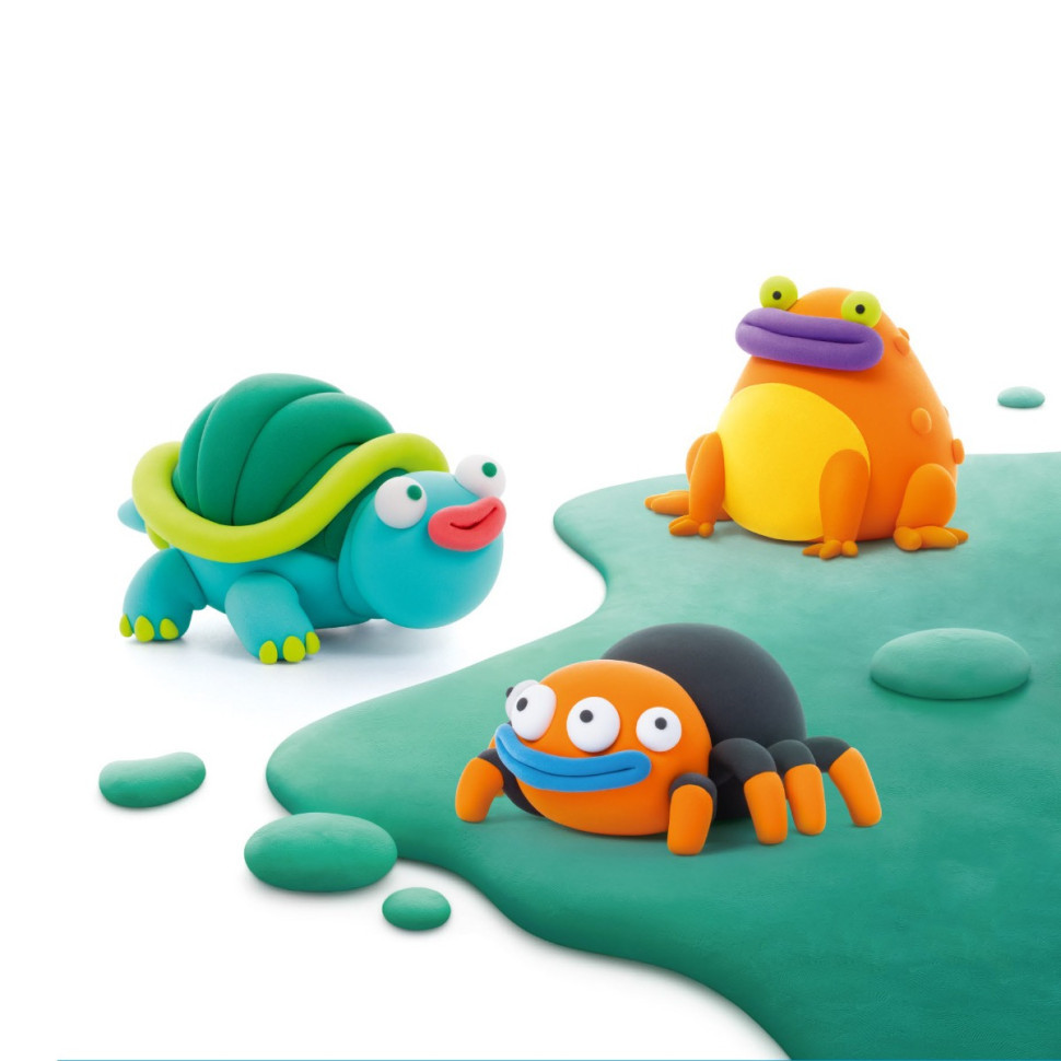 Набір самозатвердіючого пластиліну Екзотичні тварини Тарантул, черепаха, жаба ЛІПАКА 60050-UA01 Вінниця - фото 3