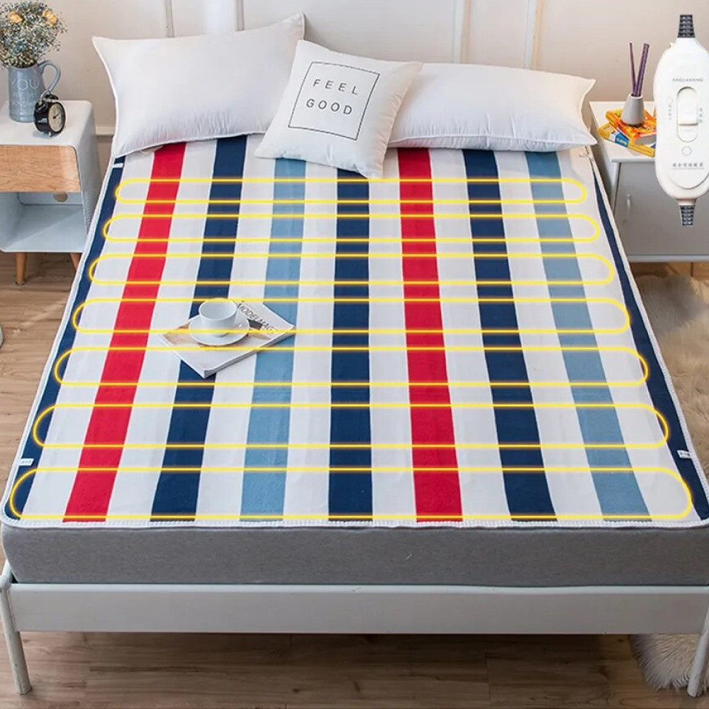 Электропростынь односпальная YASAM 160х120 см, Разноцветная полоска / Мягкая электропростыня с подогревом Киев - изображение 7