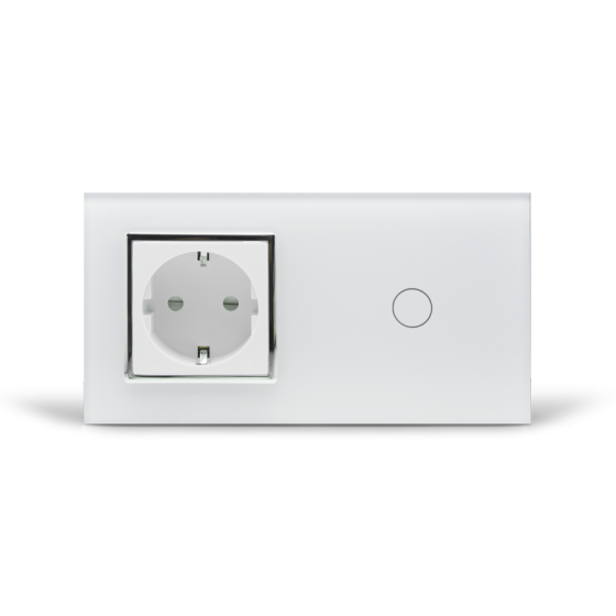 LIVOLO Сенсорний вимикач 1 сенсор 1 розетка Livolo білий хром скло (VL-C701/C7C1EU-11C) Коломия