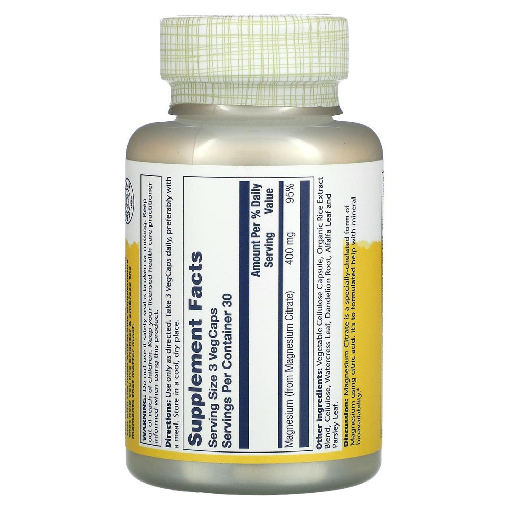 Магній цитрат Solaray Magnesium Citrate 400 мг 90 капс Київ - фото 2