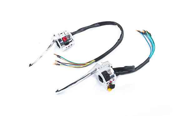 Блоки кнопок керма (пара) мопед Дельта (хром, важелі, кріплення) Мукачево