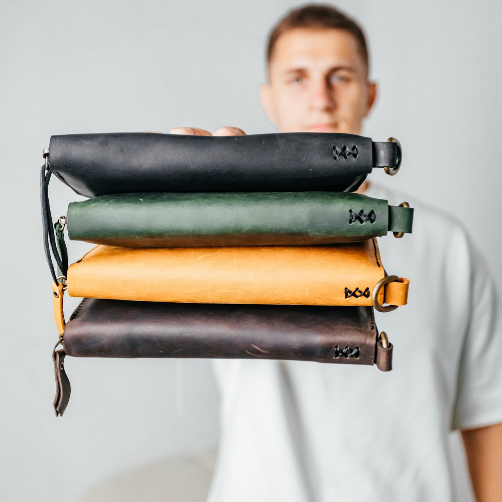 Чоловічий гаманець шкіряний, місткий гаманець із відділеннями на блискавці, Crazy HorseMasterSem Київ - фото 3