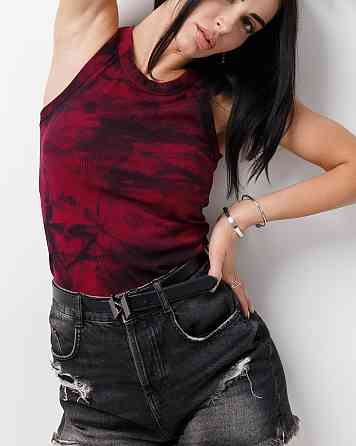 Облягаюча майка тай-дай Ripple 46-48, Малиновый Киев