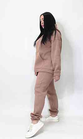 Женский спортивный теплый костюм трехнитка на флисе Какао XL/2XL Харьков