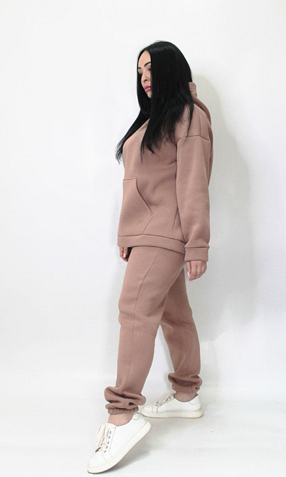 Женский спортивный теплый костюм трехнитка на флисе Какао XL/2XL Харьков - изображение 2
