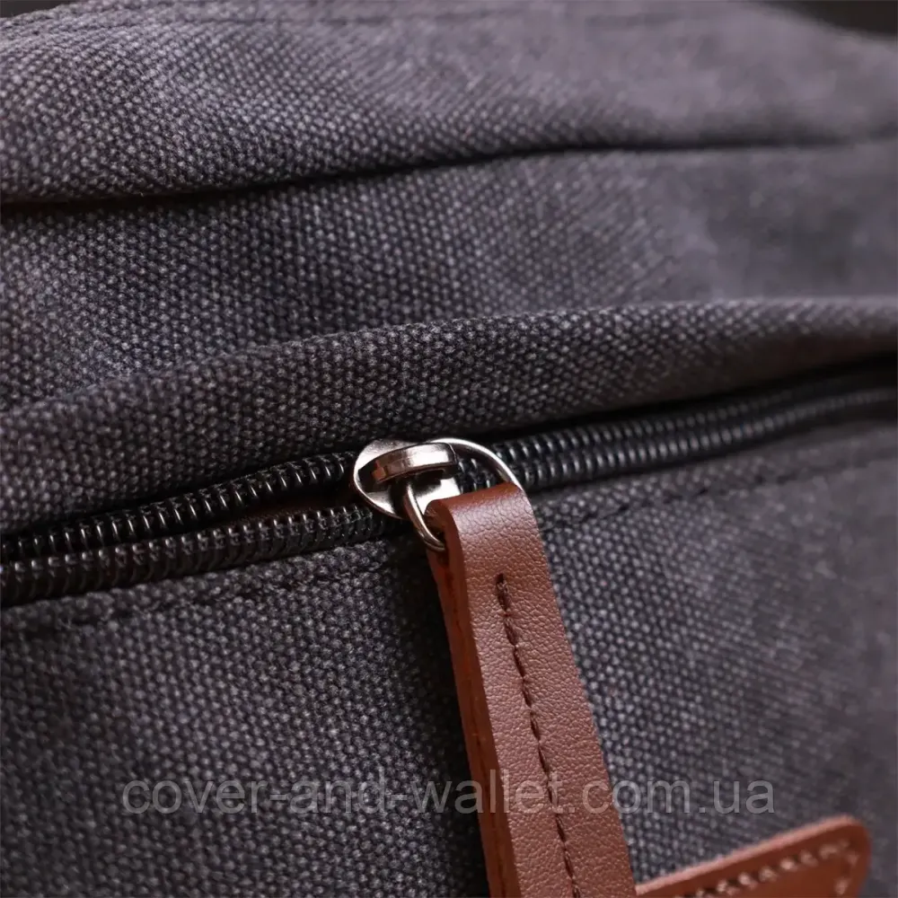 Сумка клатч для мужчин на два отделения из качественного текстиля черного цвета PS Киев - изображение 2