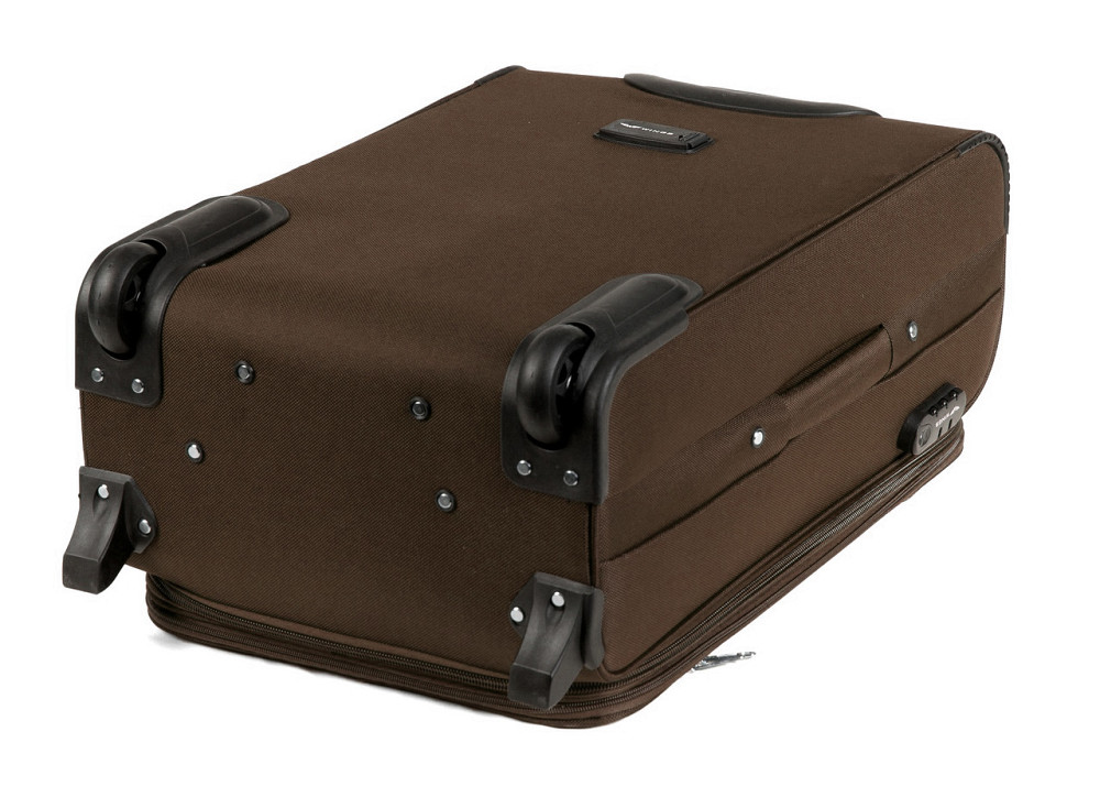 Валіза тканинна WINGS 1701 велика 74 см 2 колеса коричнева Київ - фото 2