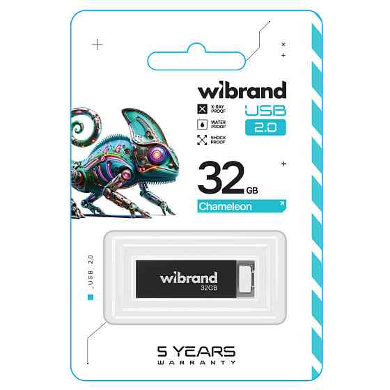 Флешка flash Wibrand USB 2.0 Chameleon 32Gb Black WI2.0 / CH32U6B Одеса