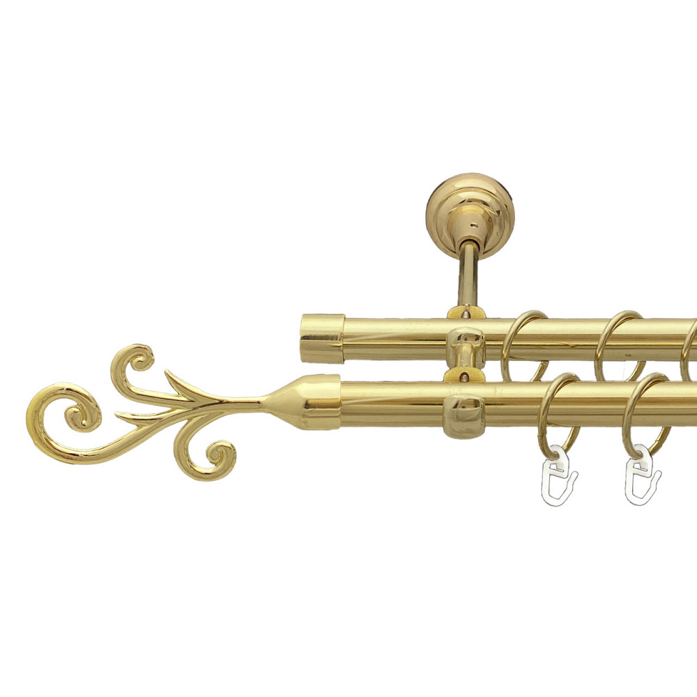 Карниз Orvit Фала металевий дворядний відкритий Золото 19\19 мм 200 см (00-00013163) Львов - изображение 1