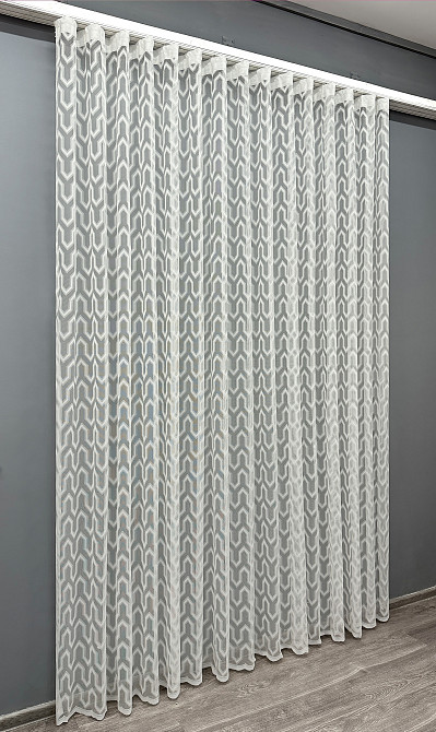 Тюль VR-Textil 2001т Жаккард Молочный 400х270 см (42-1042) Киев - изображение 3