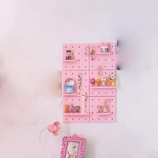 Підвісна панель Skadis полиця-органайзер на стіну зі змінними гачками рожева Вінниця - фото 4