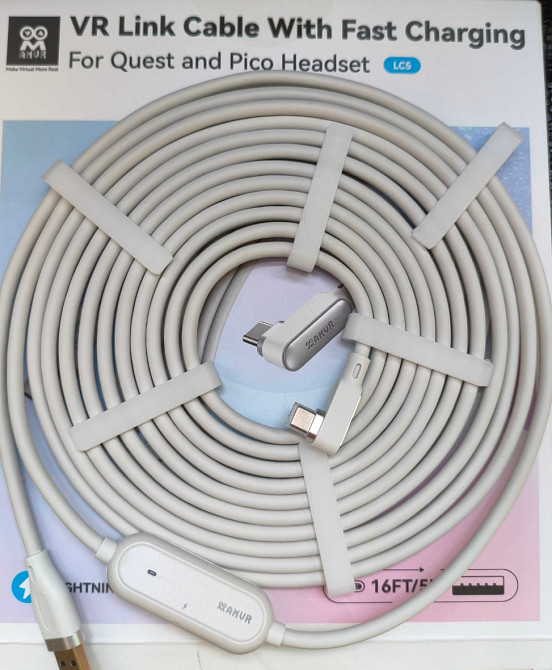AMVR Link Cable USB3.2 gen1 New! Кабель с зарядным портом Meta Quest 3. Харьков - изображение 5