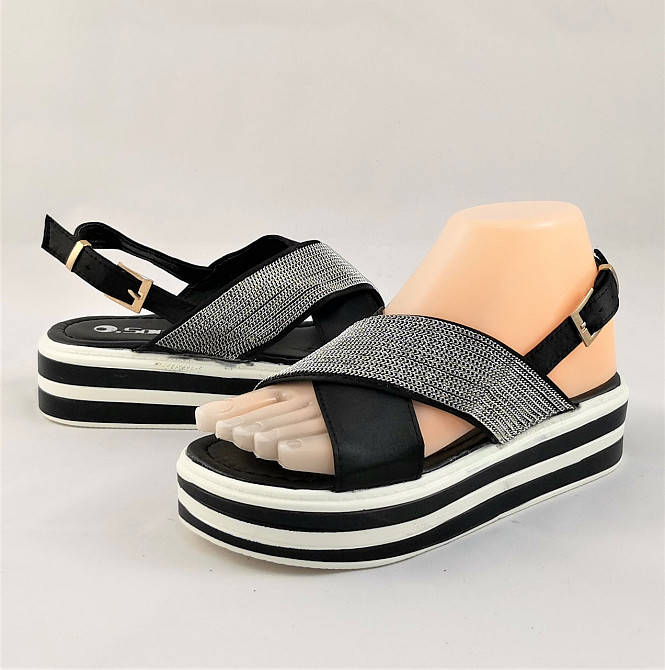 Жіночі Сандалі Босоніжки на Танкетці Платформа Чорні Літні (розміри: 37,38) - 837 Дніпро - фото 2