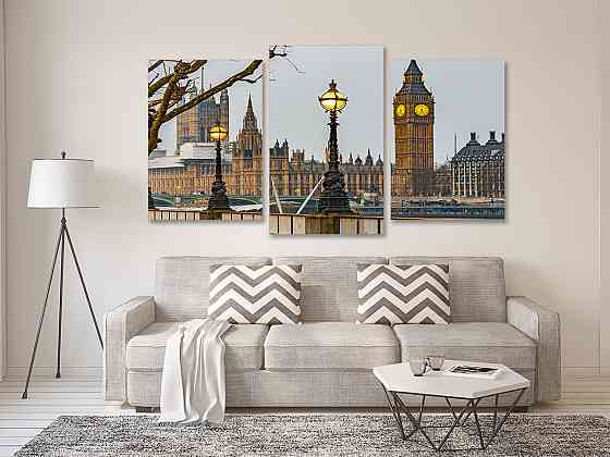 Модульная картина в гостиную / спальню   Лондонський годинник  Art-723_3 Киев