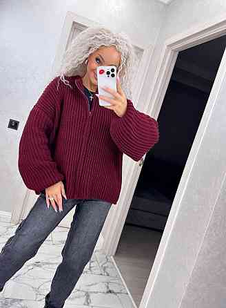 Кардиган в'язаний з капюшоном на блискавці толстовка Київ