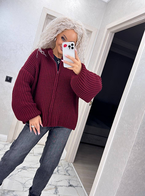 Кардиган вязаный с капюшоном на молнии толстовка Киев - изображение 3