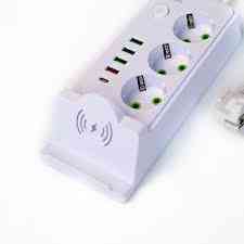 Удлинитель с 4 розетками и 6 USB, 3м, защита Киев