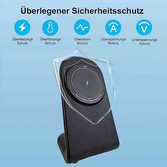 Беспроводная зарядная станция 2в1 с MagSafe, зарядка для телефона и наушников iPhone, AirPods, Samsung 15Вт Киев