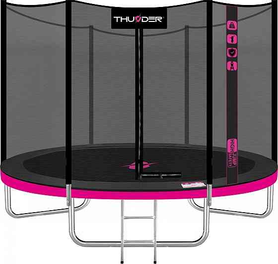 Батут THUNDER OUTSIDE PRO з зовнішньою сіткою 6 футів 183 см чорно-рожевий Київ