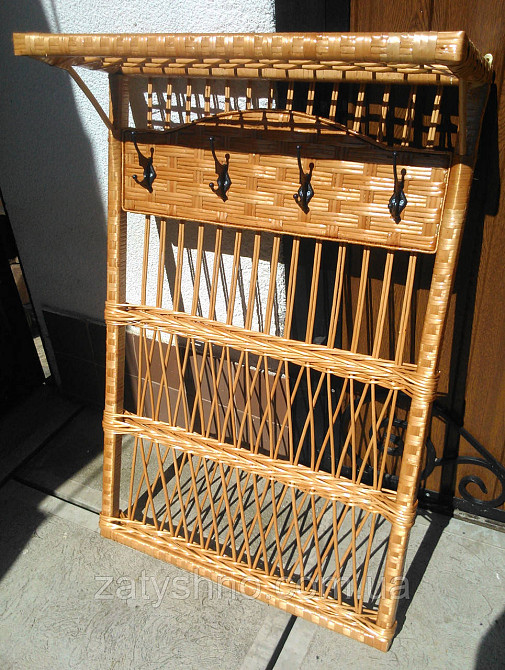 Вешалка плетеная для прихожей кофейная Киев - изображение 7