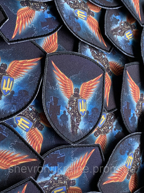 Друкований шеврон ЯНГОЛ ЗСУ (Форма щит. На липучці) Розмір 9x7см Київ - фото 2