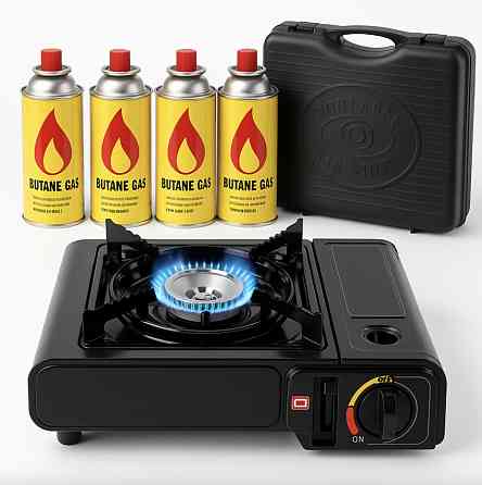 Туристичний портативний газовий пальник-плита з 4 балонами Вінниця