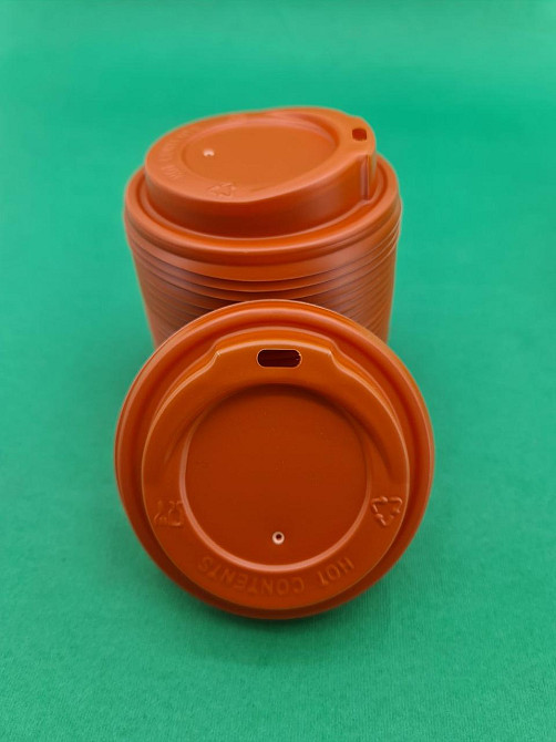 Кришка під стакан паперовий Ф90 (гар) помаранчева Маестро (50 шт) Харків - фото 3