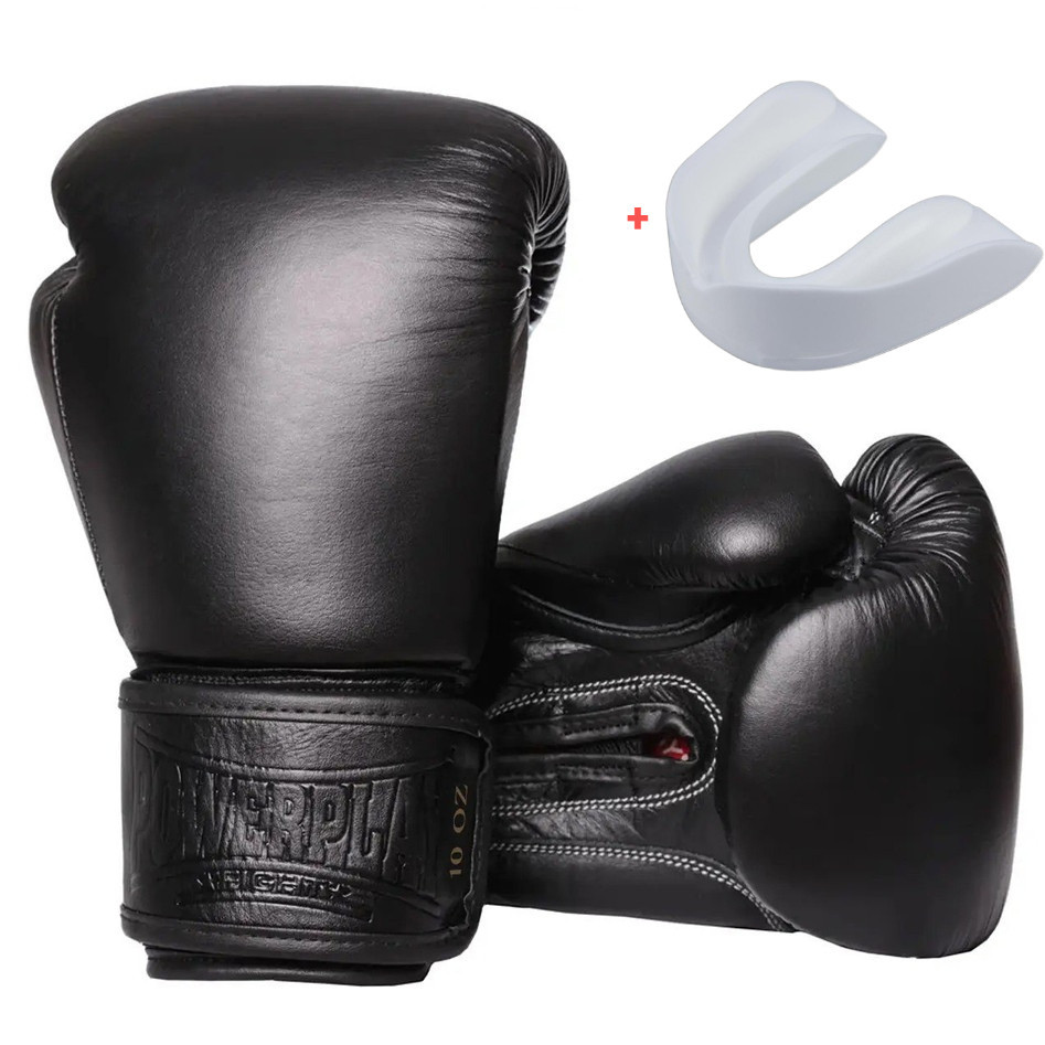Боксерські рукавиці PowerPlay 3014 Indiana Чорні (натуральна шкіра) 12 унцій Кам'янське - фото 1