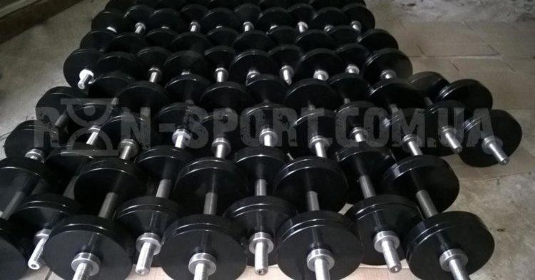 Гантелі набірні 2 по 38 кг Гантелі, гирі, штанги та диски металеві з порошковим фарбуванням Київ - фото 2