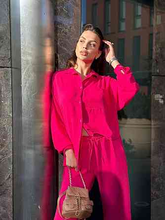 Костюм-тройка женский летний с шортами и брюками Малиновый M-L Харьков