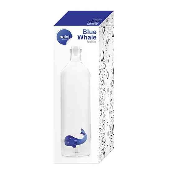 Бутылка Balvi Blue Whale (30 x 8.5 см) из боросиликатного стекла Киев