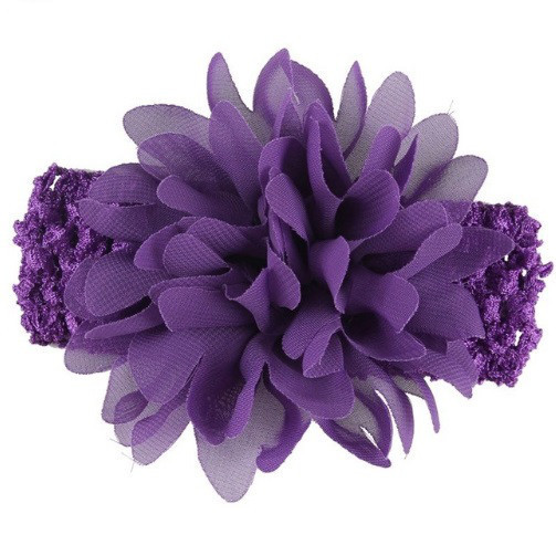 Дитяча фіолетова пов'язка на голову - окружність голови приблизно 26-50см, діаметр квітки 10см Київ - фото 4