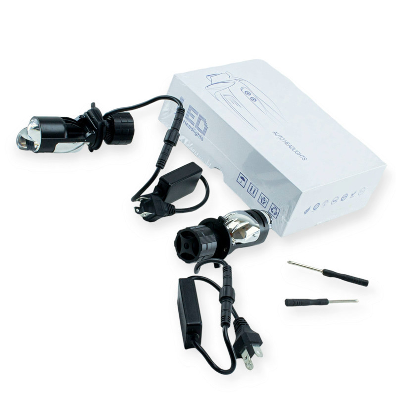 Автолампа LED H4 12V-24V G05 5700K 40W радіатор та вентилятор лінза Мукачево - фото 1