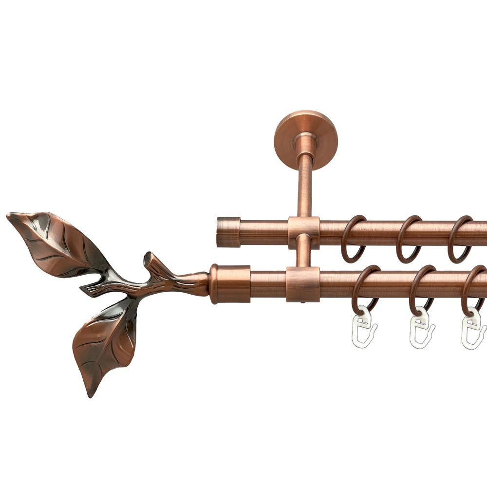 Карниз Orvit Листок Троянди металевий дворядний закритий гладка труба кільце металеве Мідь 16\16 мм 120 см Львов - изображение 1