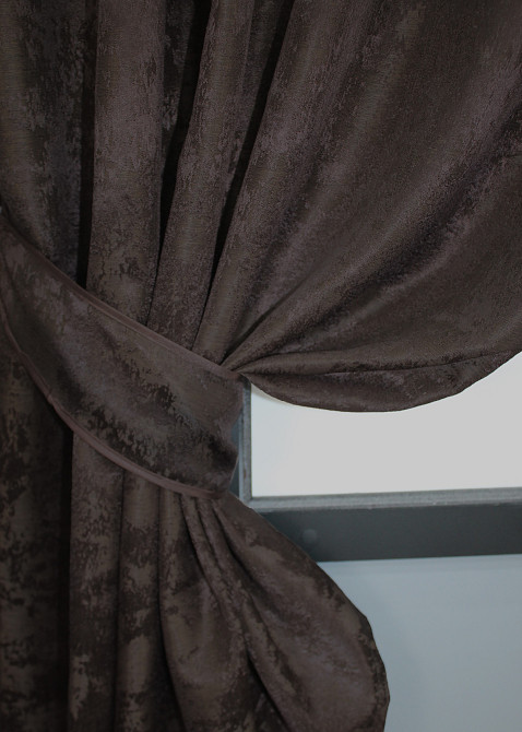 Комплект коротких штор VR-Textil Жакард Sultan XO № 1122ш 130х170 см 2 шт Венге (35-0092) Київ - фото 3