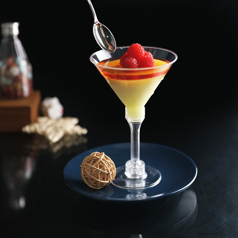 Набор бокалов для мартини 135 мл, 10 шт, многоразовые, пластиковые, прозрачные для коктейлей с съёмной ножкой Каменец-Подольский - изображение 3