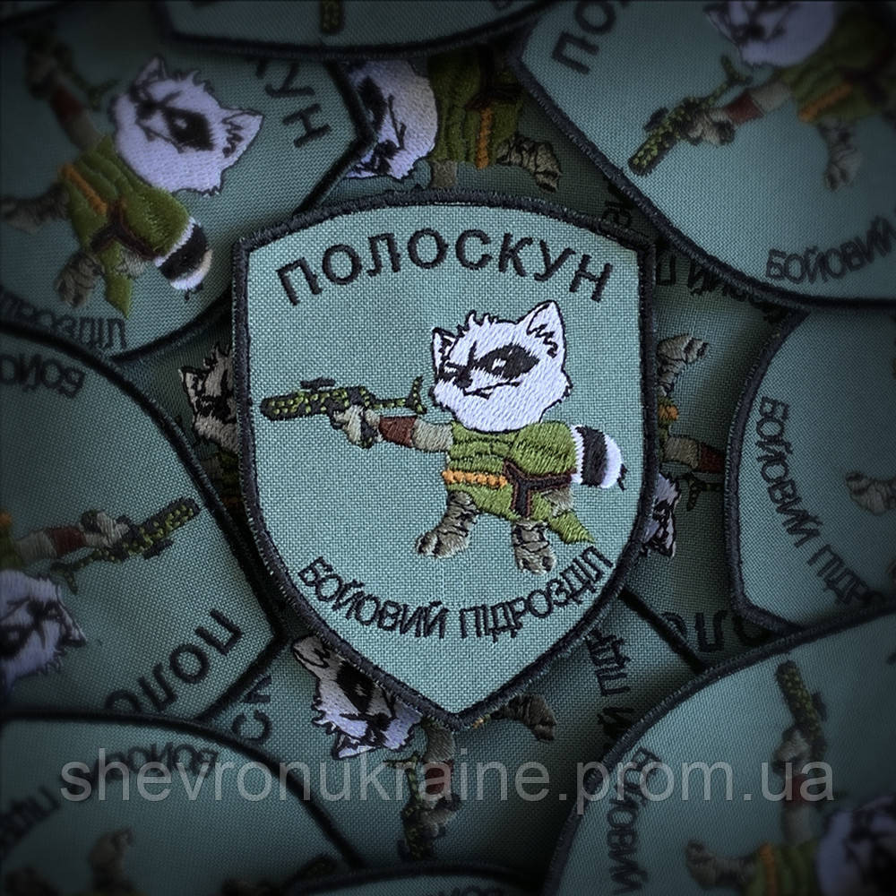 Шеврон ПОЛОСКУН (Форма щит. На липучці) Розмір 9x7см Київ - фото 1