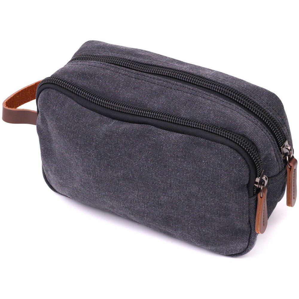 Стильная барсетка для мужчин на два отделения из качественного текстиля Черный (Vintage) Киев - изображение 6