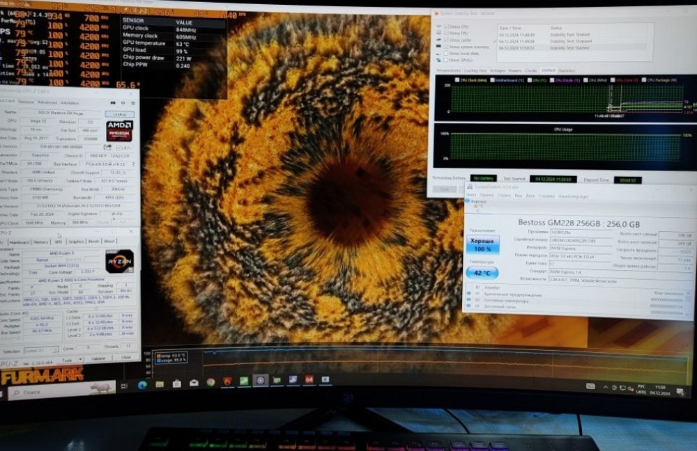 Ігровий ПК Ryzen 6 ядер 4.3Hz. RX Vega 64 8Gb. RTX3050, 32Gb. DDR4 + SSD. Київ - фото 3