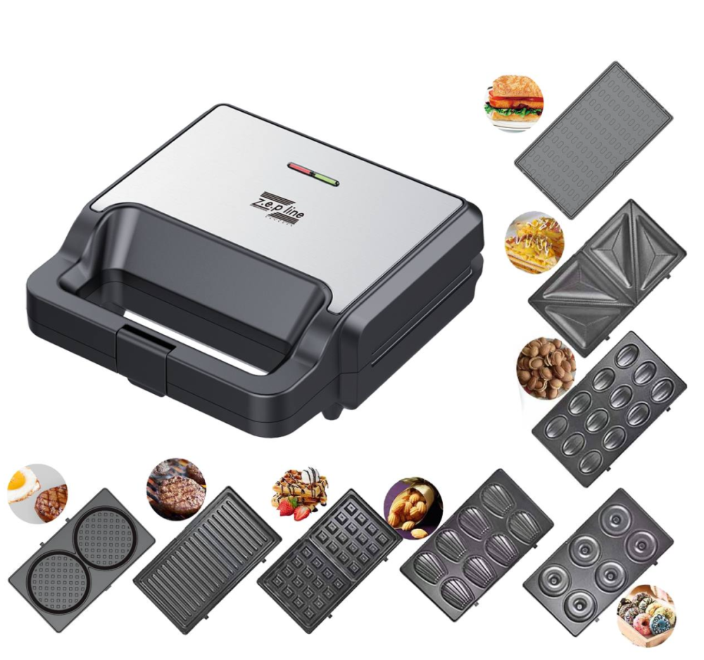 Вафельниця 8в1 Zepline ZP-808 Мультимейкер 2200 Вт зі знімними антипригарними пластинами для випічки Одеса - фото 1