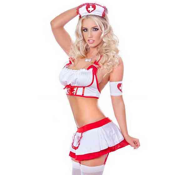 Рольовий костюм медсестрички з підв'язками для панчох S-M – Рольові костюми Вінниця